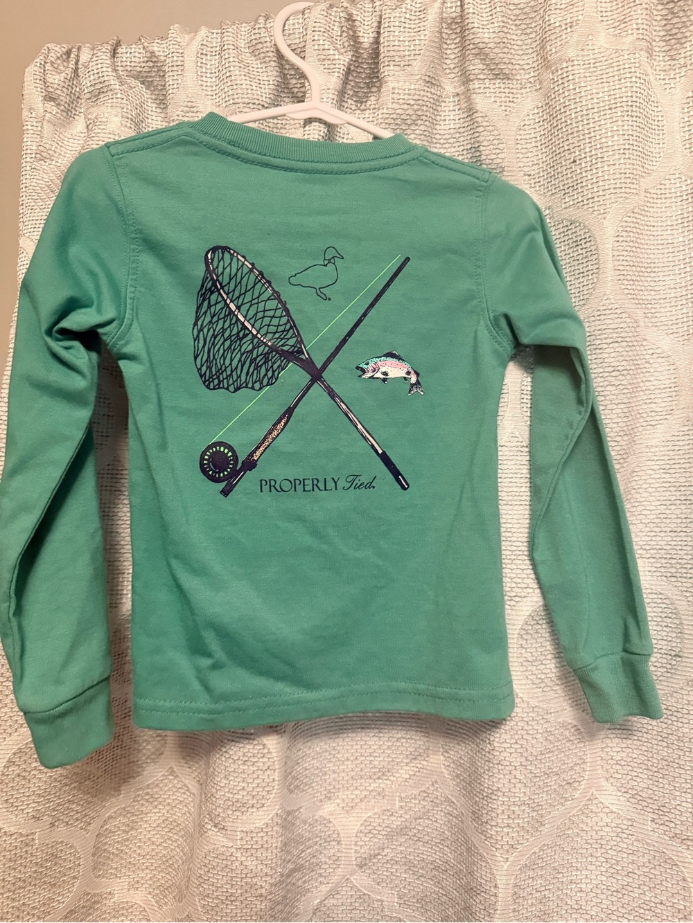 Properly Tied Girls' Mint Green Fishing Graphic Long-Sleeve Tee